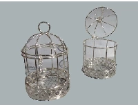 KUŞ KAFESİ KENAR ALTI DESENLİ GÜMÜŞ  