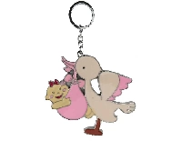 ANAHTARLIK BEBEK LEYLEKLİ PEMBE 