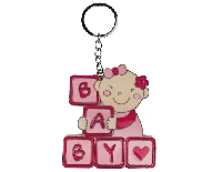 ANAHTARLIK BEBEK BABY YAZILI PEMBE 