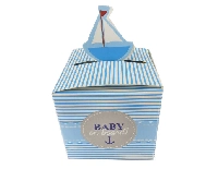 KUTU KARTON GEMİLİ VE BEBEKLİ MAVİ 