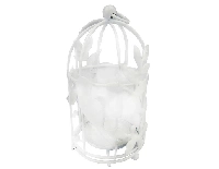 KUŞ KAFESİ KUŞLU VE MUMLUK BEYAZ 