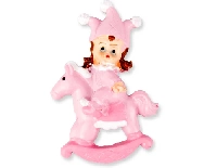 BEBEK ATLI ŞAPKALI MAGNET PEMBE 