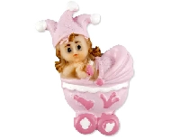 BEBEK PUSETLİ VE ŞAPKALI MAGNET PEMBE 