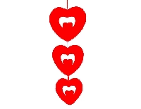 ORTA SÜS ÇİFT KALP FLOK KAPLAMA 3 LÜ SET 