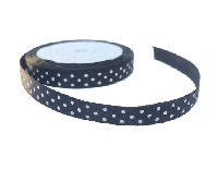 KURDELA SATEN PUANLI SİYAH 1CM 