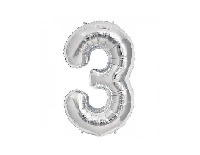 FOLYO BALON RAKAM 3 40 İNC GÜMÜŞ 
