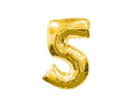 FOLYO BALON RAKAM 5 ALTIN 16 INC(40CM) 