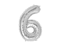 FOLYO BALON RAKAM 6 GÜMÜŞ 16 INC(40CM) 