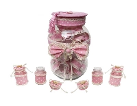 KAVANOZ SÜSLENMİŞ KUMBARALI PEMBE