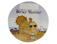 STİCKER BEBEK TATİLDE BABY SHOWER MAVİ