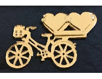 BİSİKLET KALPLİ PLEKSİ İKİ KATLI ALTIN 4MM 