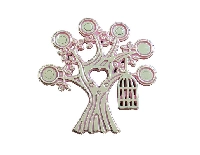 AĞAÇ DALINDA KUŞ KAFESİ PLASTİK PEMBE