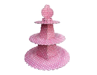 CUP CAKE STANDI PİRAMİT MODELİ KARTON PEMBE 