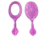 AYNA GÜLLÜ OVAL PLASTİK FUŞYA