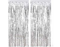 METALİZE FON SÜSÜ ASMALI YERLİ GÜMÜŞ PK:2 Lİ SET KL:200