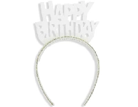 TAÇ EVADAN SİMLİ TAŞLI HAPPY BIRTHDAY BEYAZ P1-50