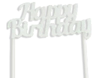 PASTA SÜSÜ EVADAN SİMLİ HAPPY BIRTHDAY BEYAZ P1-50