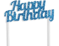 PASTA SÜSÜ EVADAN SİMLİ HAPPY BIRTHDAY MAVİ P1-50