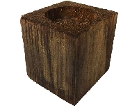 AĞAÇ KÜTÜK TEALİGHT MUMLUK KÜP KAHVERENGİ PK:1