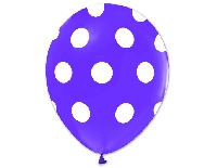 BALON ÇEPEÇEVRE BEYAZ PUANTİYELİ LİLA