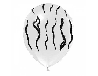 BALON BASKILI 12 INC ÇEPEÇEVRE ZEBRA BEYAZ