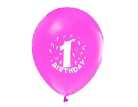 BALON 1+1 HAPY BİRTHDAY 1 YAŞ PEMBE 