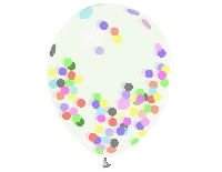 BALON DÜZ 12 İNC ŞEFFAF KONFETİLİ (KONFETİLERİ RENGARENK) PK:4 KL:36