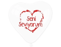 BALON 1+1 SENİ SEVİYORUM KALP ŞEFFAF KRMZ P100-50