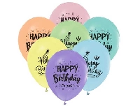 BALON HAPPY BIRTHDAY MAKARON RENGARENK P100-50